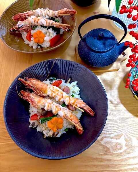 有頭海老のエビピラフ