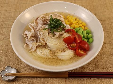豚しゃぶとミニトマトのぶっかけそうめん