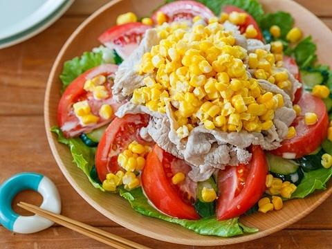 とうもろこしと豚しゃぶのサラダ