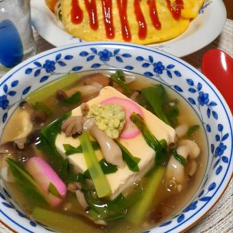 温奴のキノコ餡掛け～✨