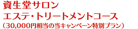 資生堂サロン｜エステ・トリートメントコース（30,000円相当の当キャンペーン特別プラン）