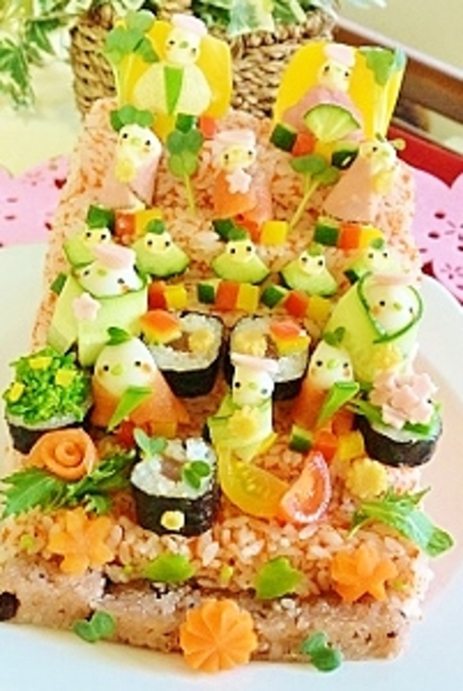 ひな祭り7段飾り寿司♪