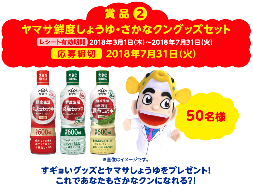 賞品2  ヤマサしょうゆ・さかなクングッズセット