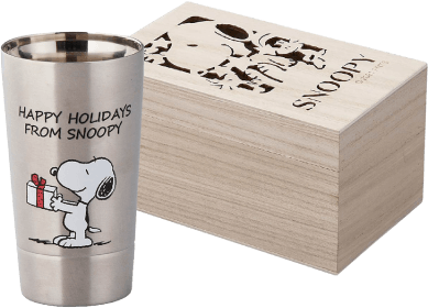 木箱入りタンブラー「happy holiday」